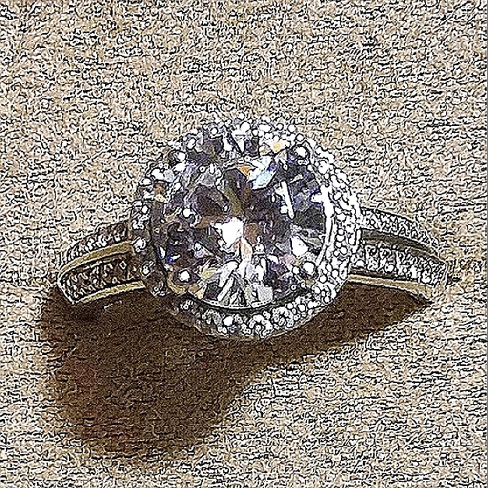 Platinum embraced 925 Sterling Silver Dazzling CZ
